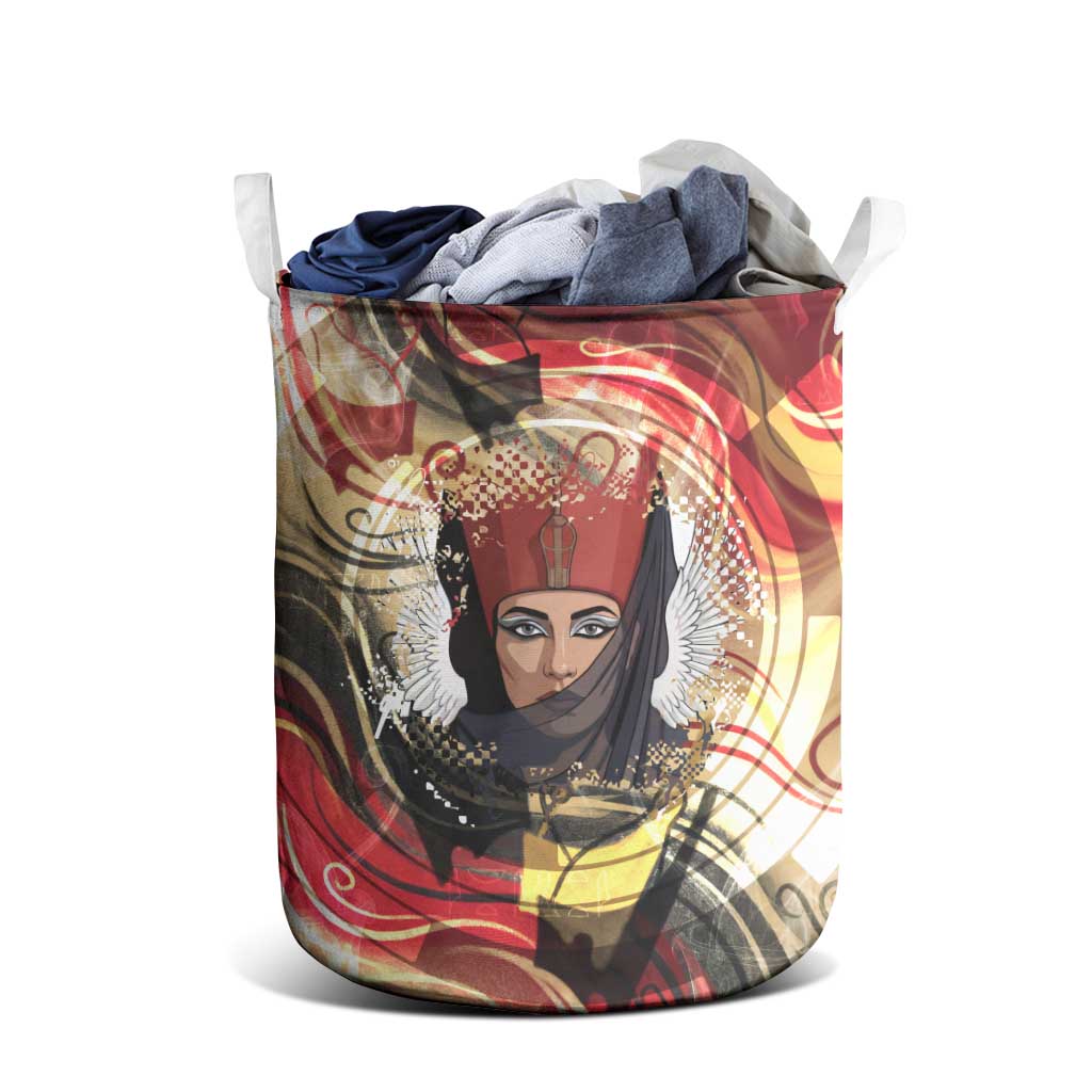 Amunet Laundry Basket with Egyptian Queen Portrait Ancient Mythology