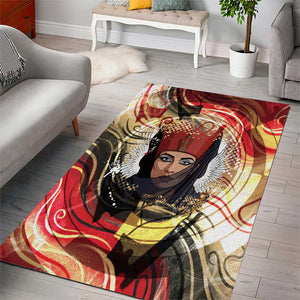 Amunet Area Rug with Egyptian Queen Portrait Ancient Mythology