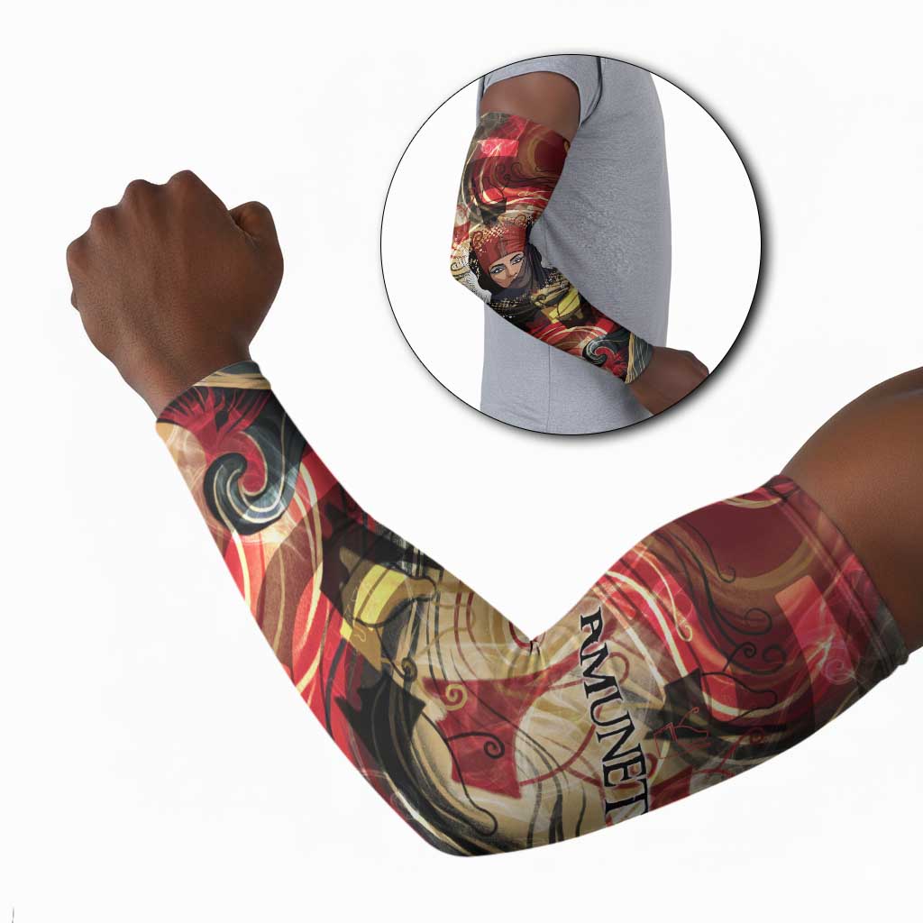 Amunet Arm Sleeves with Egyptian Queen Portrait Ancient Mythology
