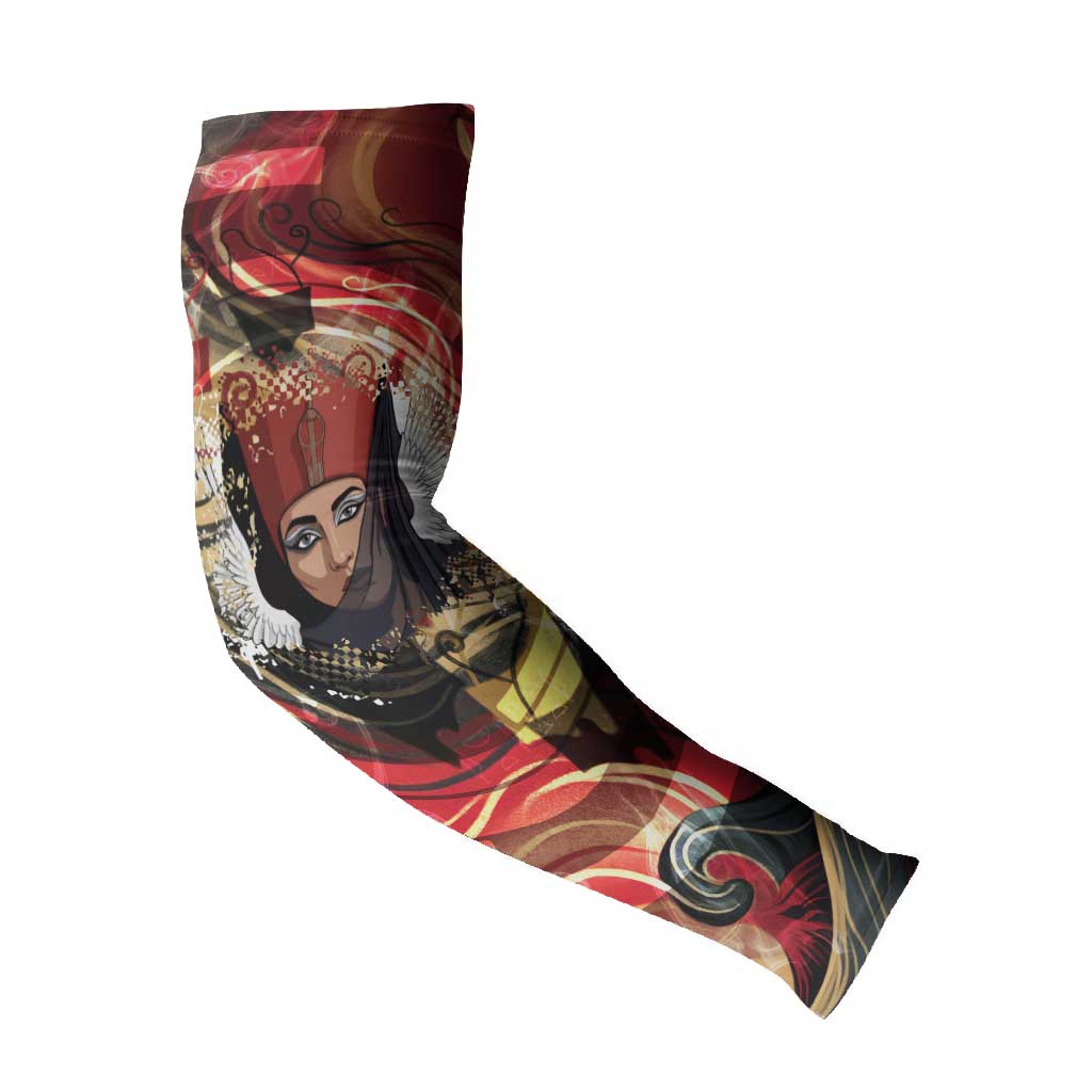 Amunet Arm Sleeves with Egyptian Queen Portrait Ancient Mythology