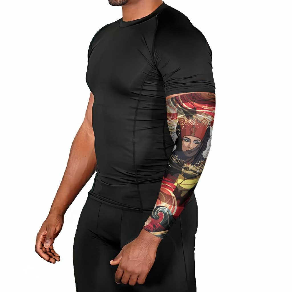 Amunet Arm Sleeves with Egyptian Queen Portrait Ancient Mythology