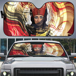 Amunet Auto Sun Shade with Egyptian Queen Portrait Ancient Mythology