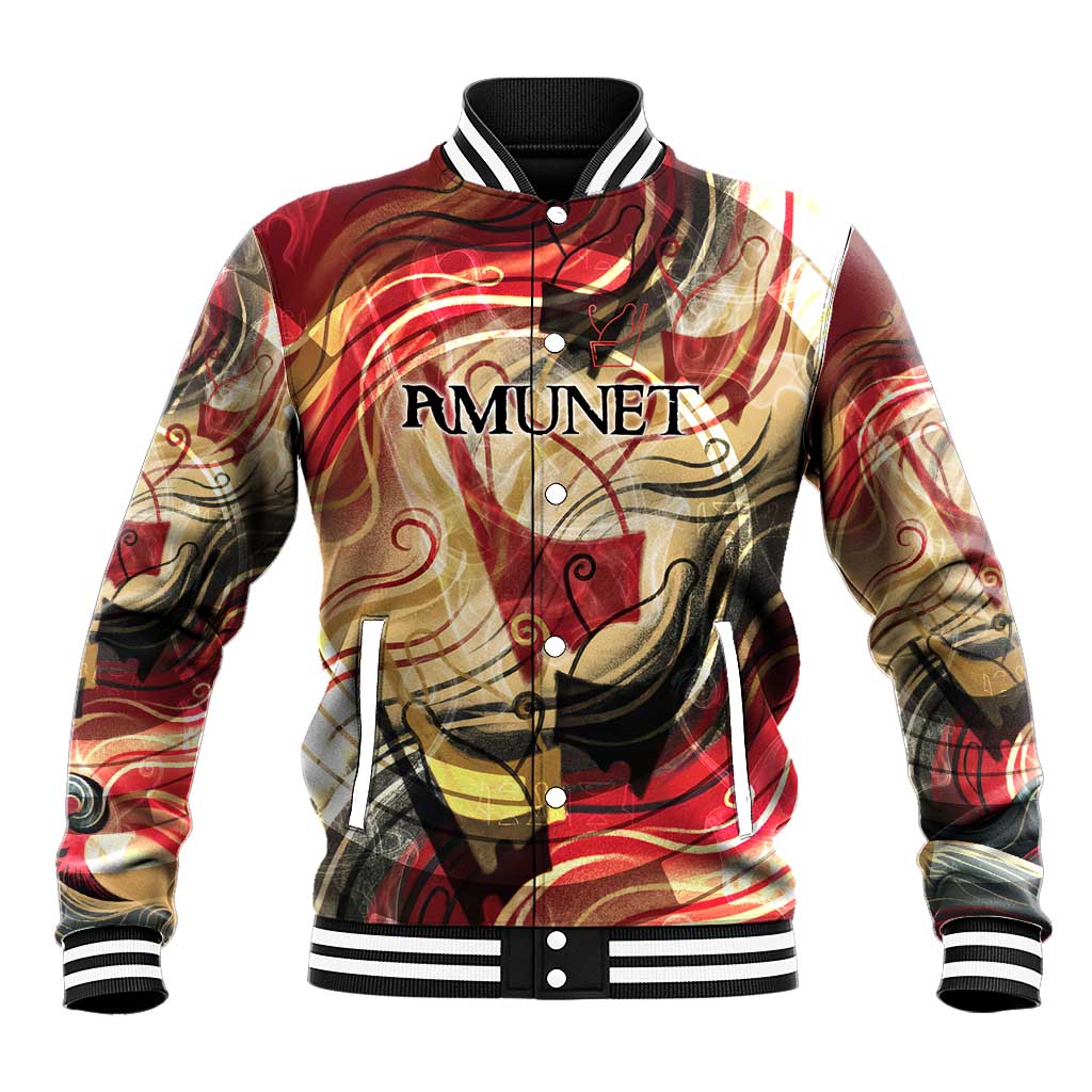 Amunet Baseball Jacket with Egyptian Queen Portrait Ancient Mythology