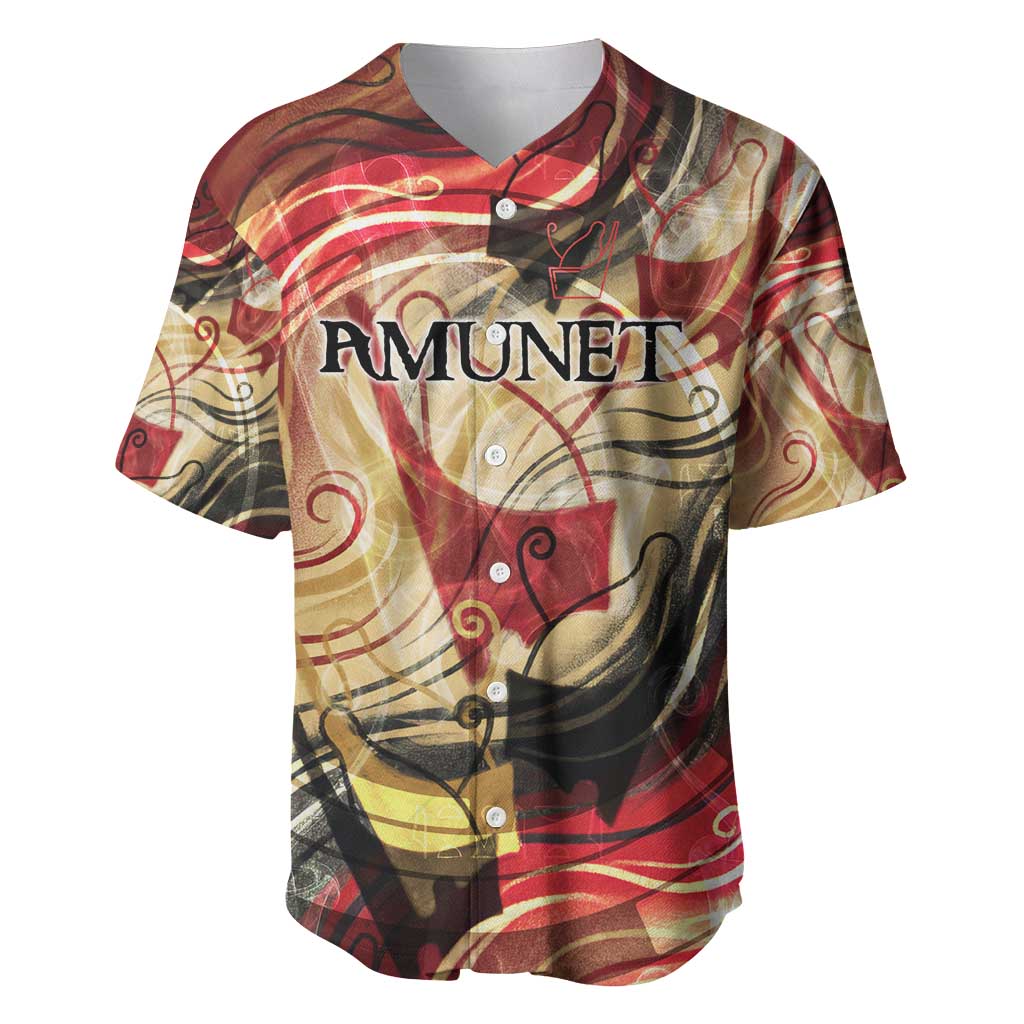 Amunet Baseball Jersey with Egyptian Queen Portrait Ancient Mythology