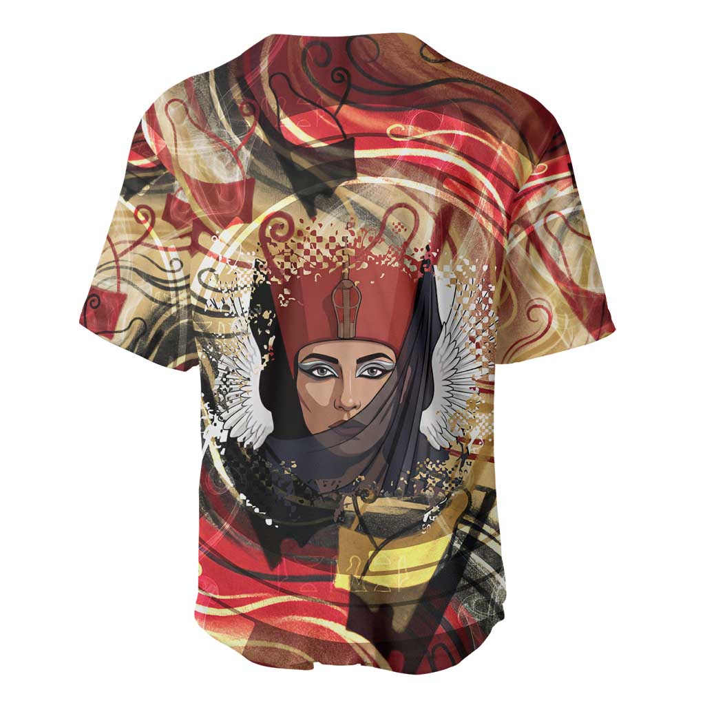Amunet Baseball Jersey with Egyptian Queen Portrait Ancient Mythology