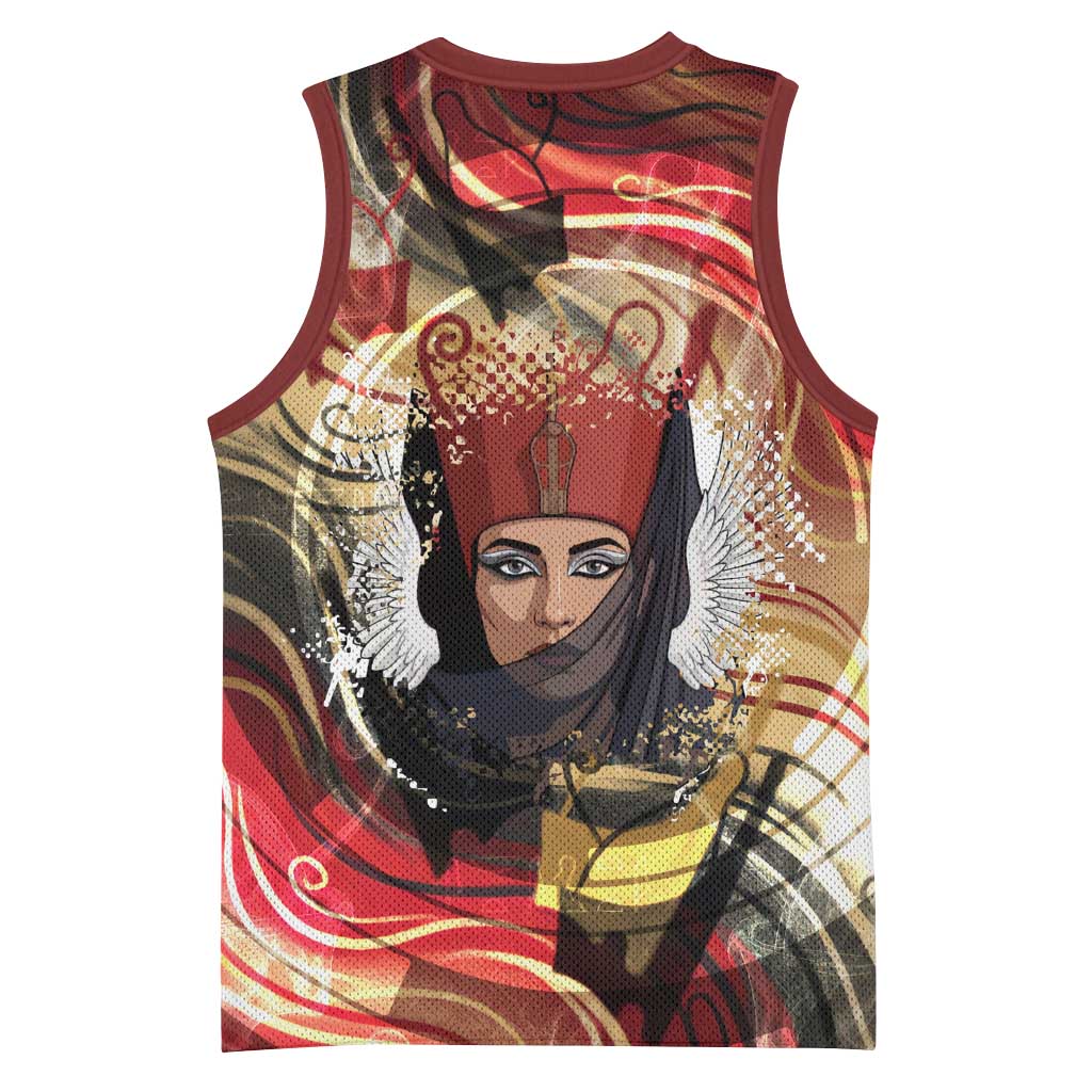 Amunet Basketball Jersey with Egyptian Queen Portrait Ancient Mythology