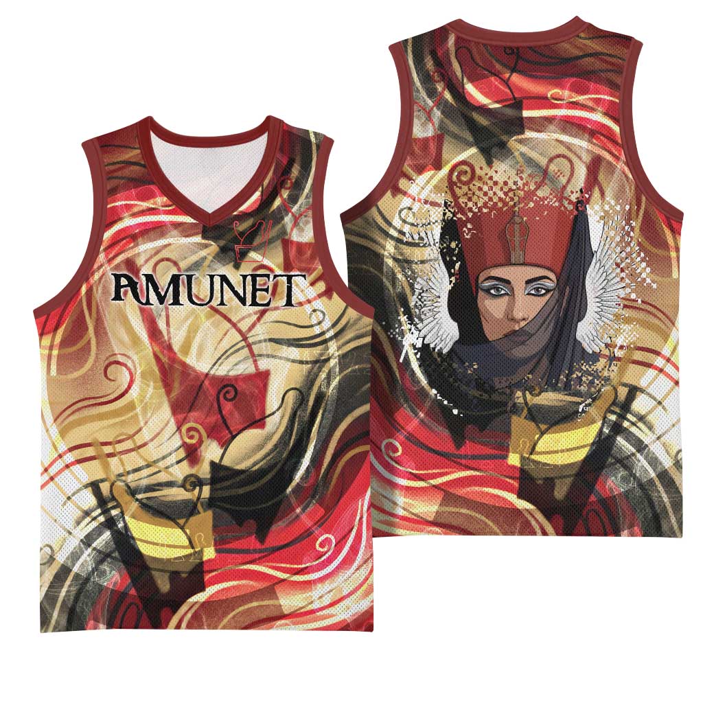 Amunet Basketball Jersey with Egyptian Queen Portrait Ancient Mythology