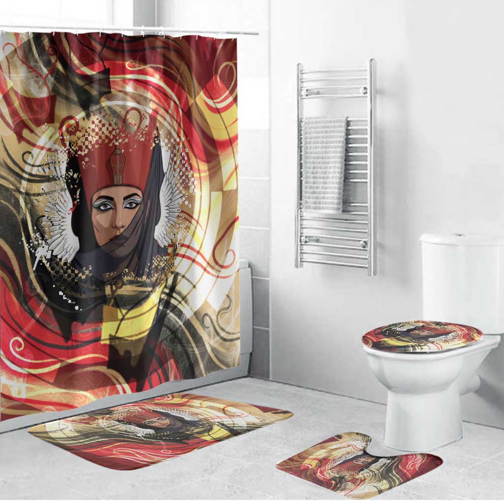 Amunet Bathroom Set with Egyptian Queen Portrait Ancient Mythology