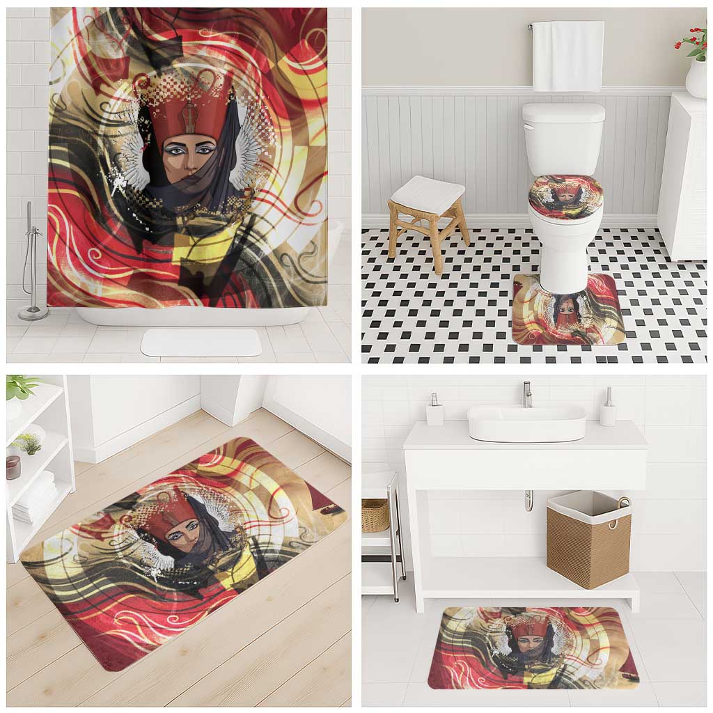 Amunet Bathroom Set with Egyptian Queen Portrait Ancient Mythology