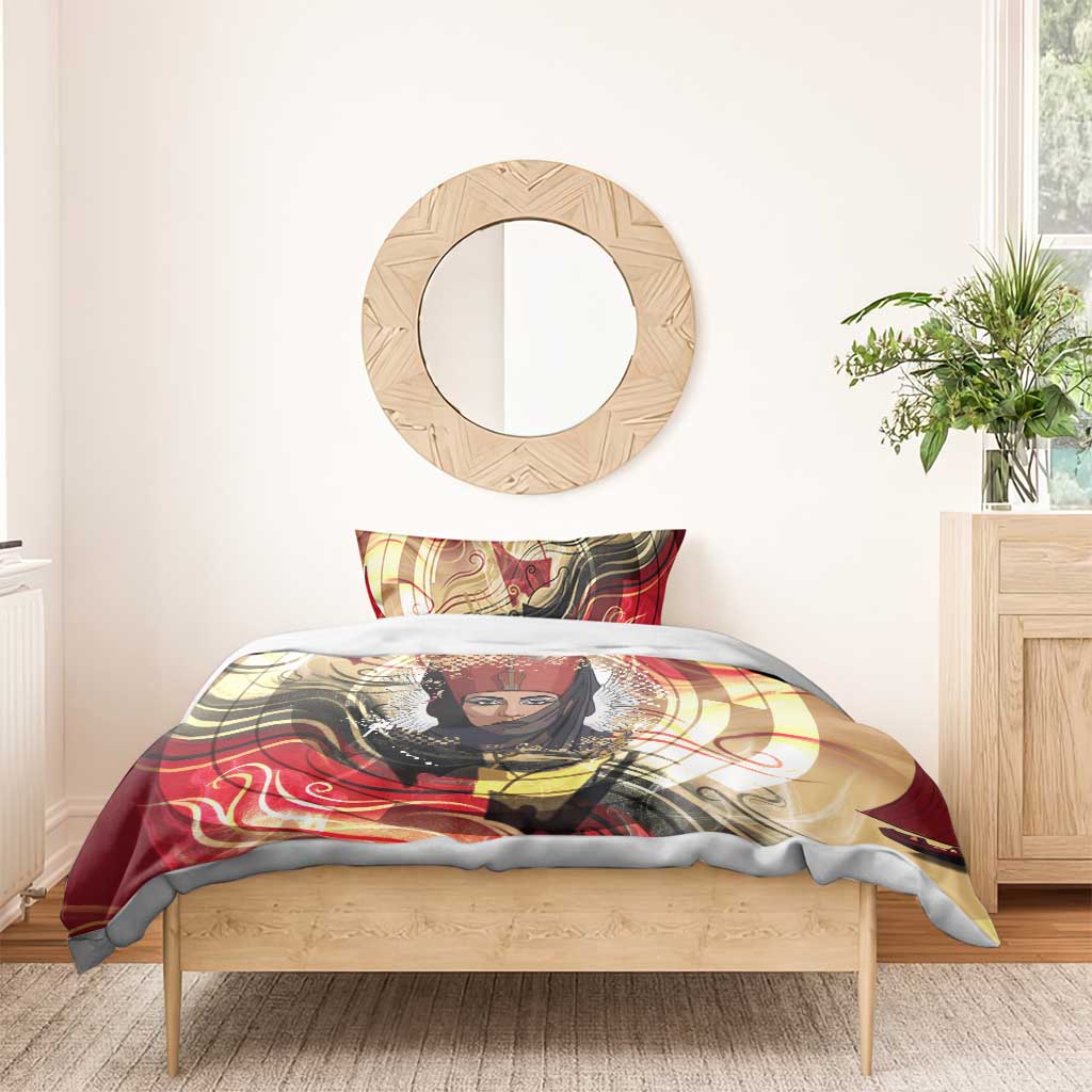 Amunet Bedding Set with Egyptian Queen Portrait Ancient Mythology