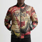 Amunet Bomber Puffer Jacket with Egyptian Queen Portrait Ancient Mythology