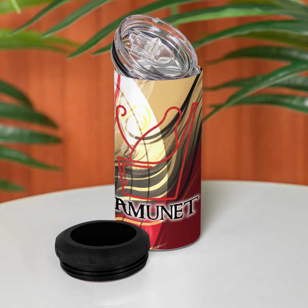 Amunet 4 in 1 Can Cooler Tumbler with Egyptian Queen Portrait Ancient Mythology