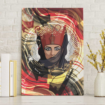 Amunet Canvas Wall Art with Egyptian Queen Portrait Ancient Mythology