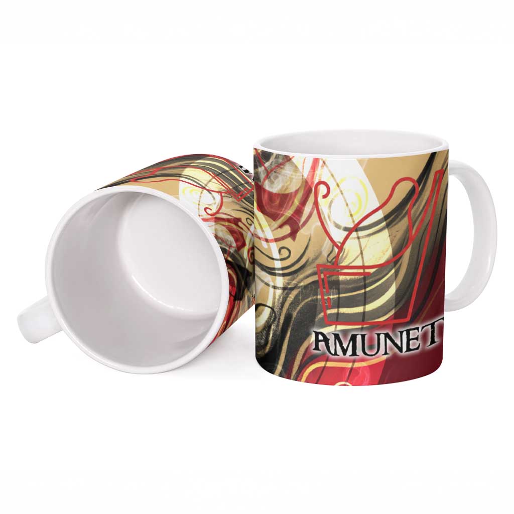 Amunet Ceramic Mug with Egyptian Queen Portrait Ancient Mythology