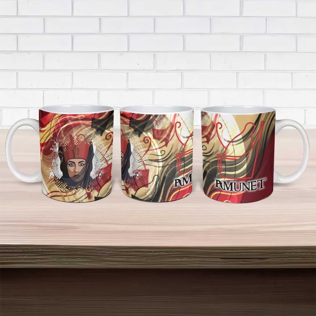 Amunet Ceramic Mug with Egyptian Queen Portrait Ancient Mythology