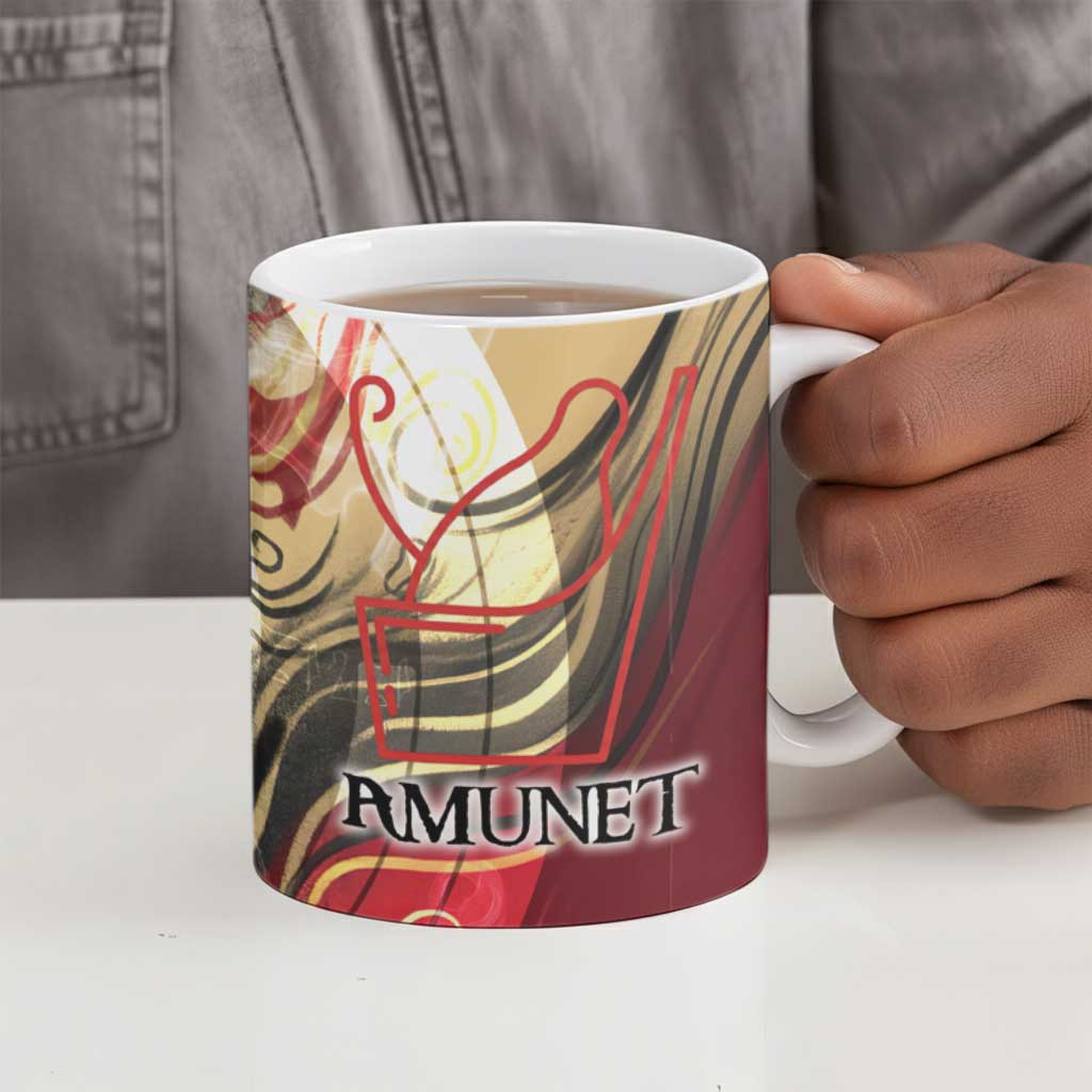 Amunet Ceramic Mug with Egyptian Queen Portrait Ancient Mythology
