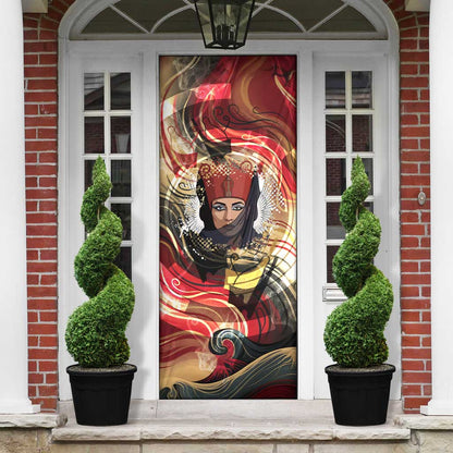 Amunet Door Cover with Egyptian Queen Portrait Ancient Mythology