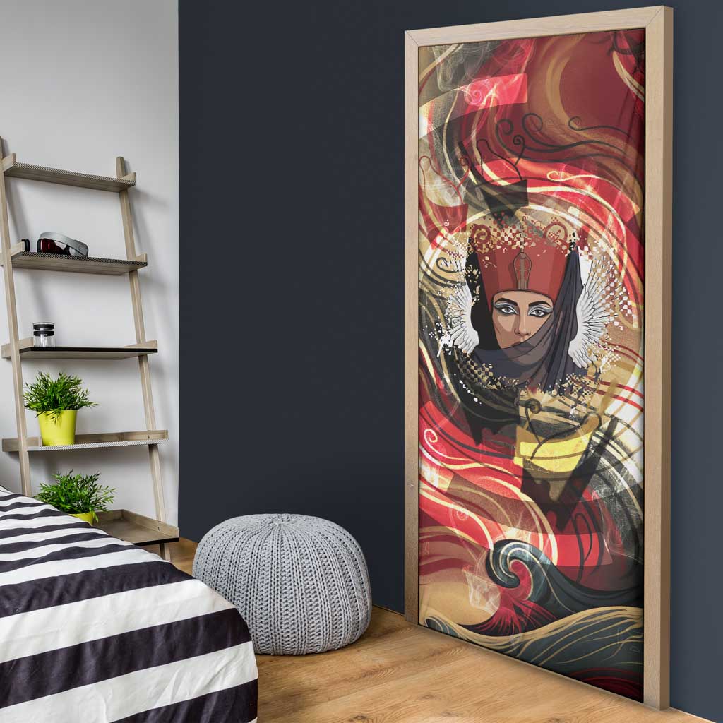 Amunet Door Cover with Egyptian Queen Portrait Ancient Mythology