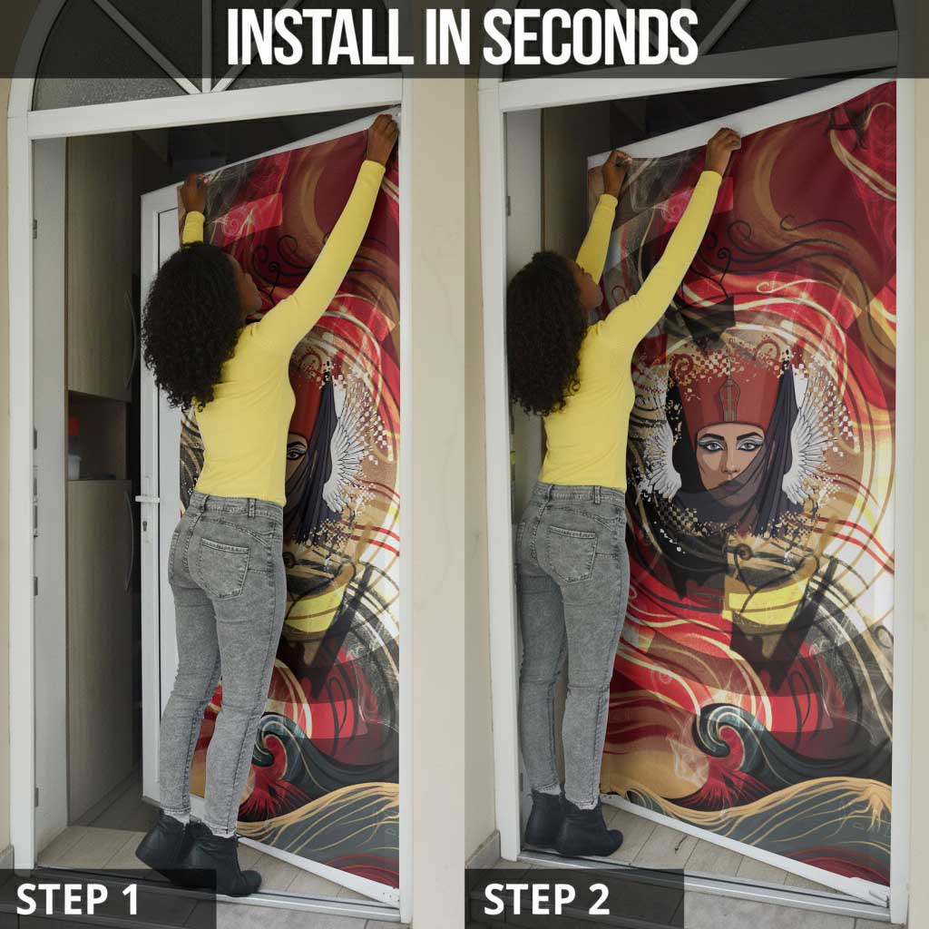 Amunet Door Cover with Egyptian Queen Portrait Ancient Mythology