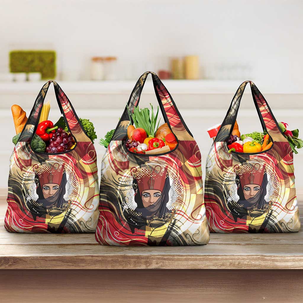 Amunet Grocery Bag with Egyptian Queen Portrait Ancient Mythology