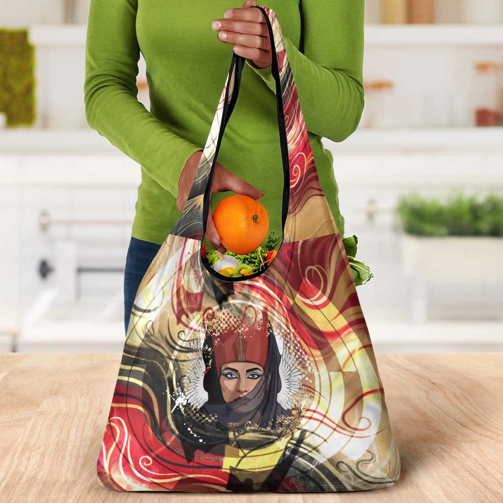 Amunet Grocery Bag with Egyptian Queen Portrait Ancient Mythology
