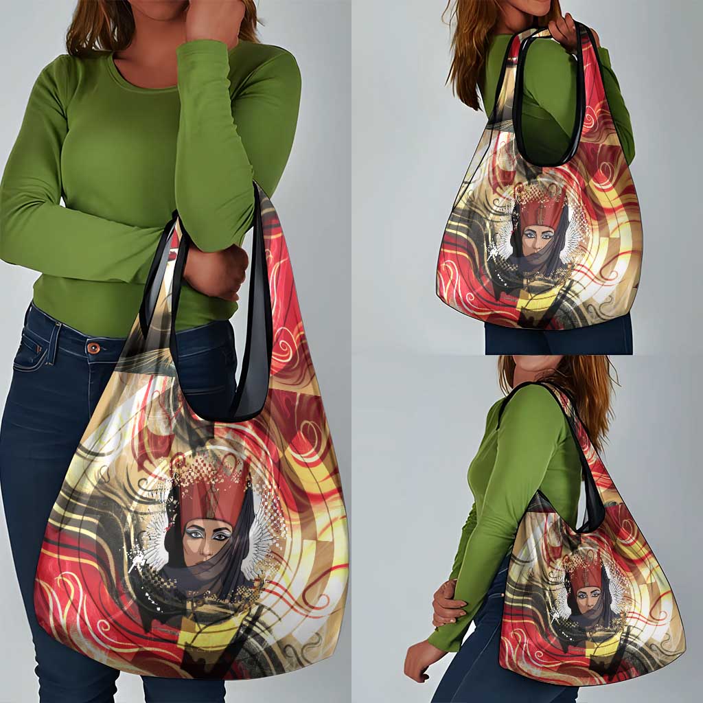 Amunet Grocery Bag with Egyptian Queen Portrait Ancient Mythology