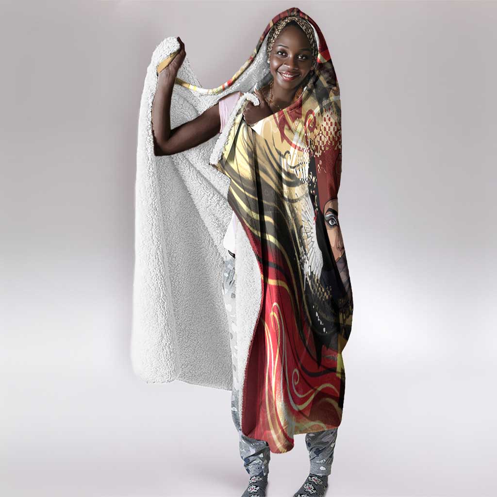 Amunet Hooded Blanket with Egyptian Queen Portrait Ancient Mythology