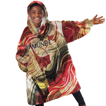 Amunet Kid Wearable Blanket Hoodie with Egyptian Queen Portrait Ancient Mythology
