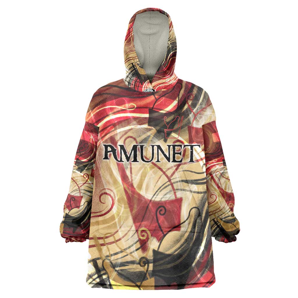 Amunet Kid Wearable Blanket Hoodie with Egyptian Queen Portrait Ancient Mythology