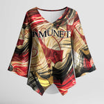 Amunet Kimono Sleeve Blouse with Egyptian Queen Portrait Ancient Mythology