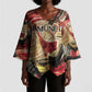 Amunet Kimono Sleeve Blouse with Egyptian Queen Portrait Ancient Mythology