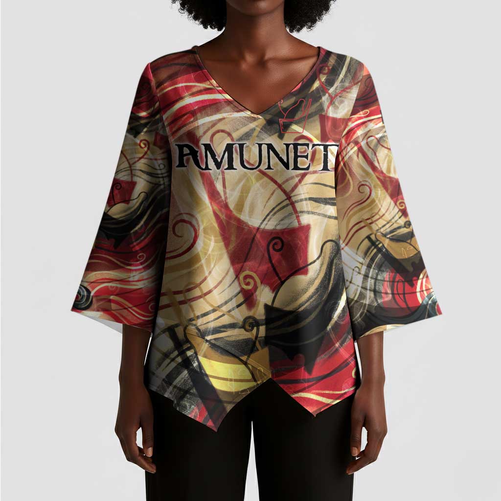 Amunet Kimono Sleeve Blouse with Egyptian Queen Portrait Ancient Mythology