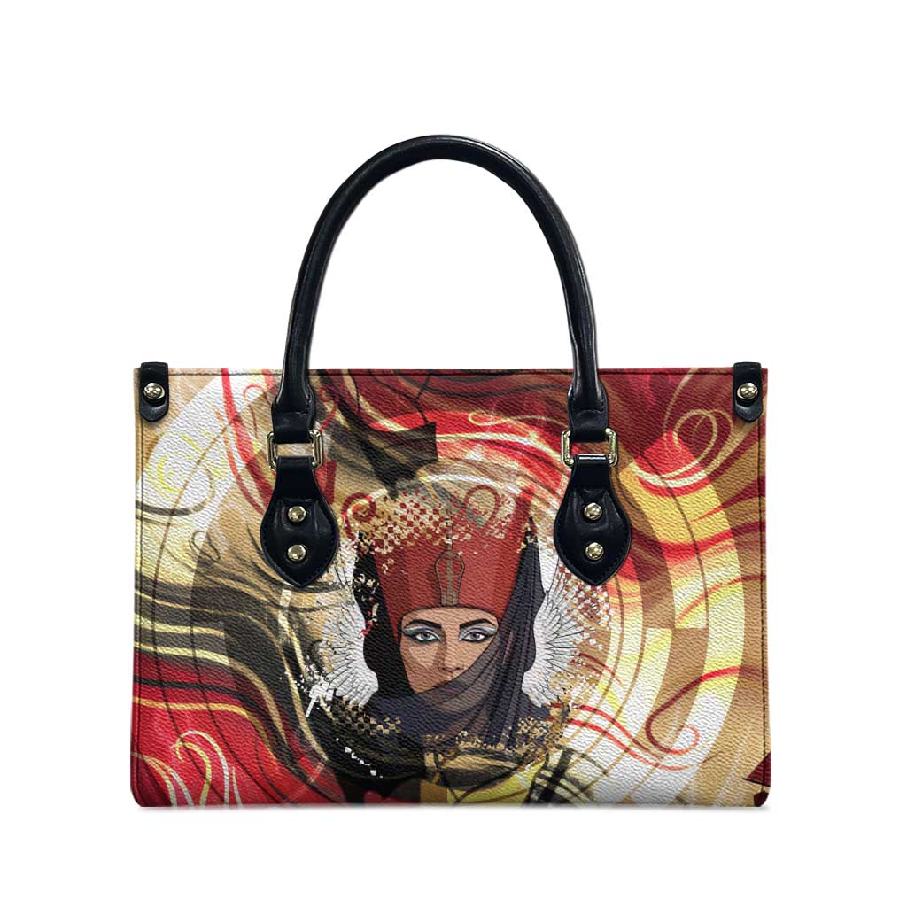 Amunet Leather Bag with Egyptian Queen Portrait Ancient Mythology