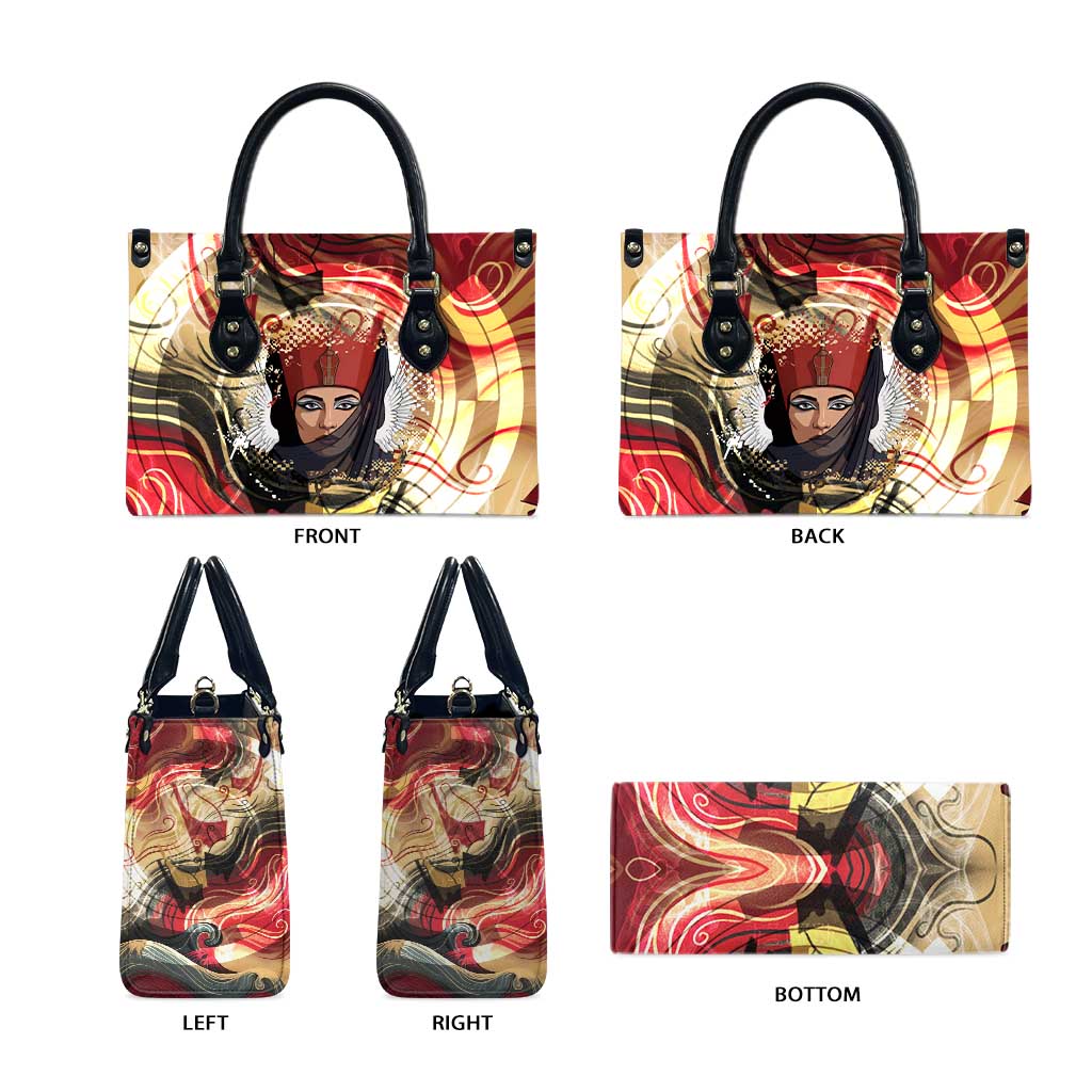 Amunet Leather Bag with Egyptian Queen Portrait Ancient Mythology
