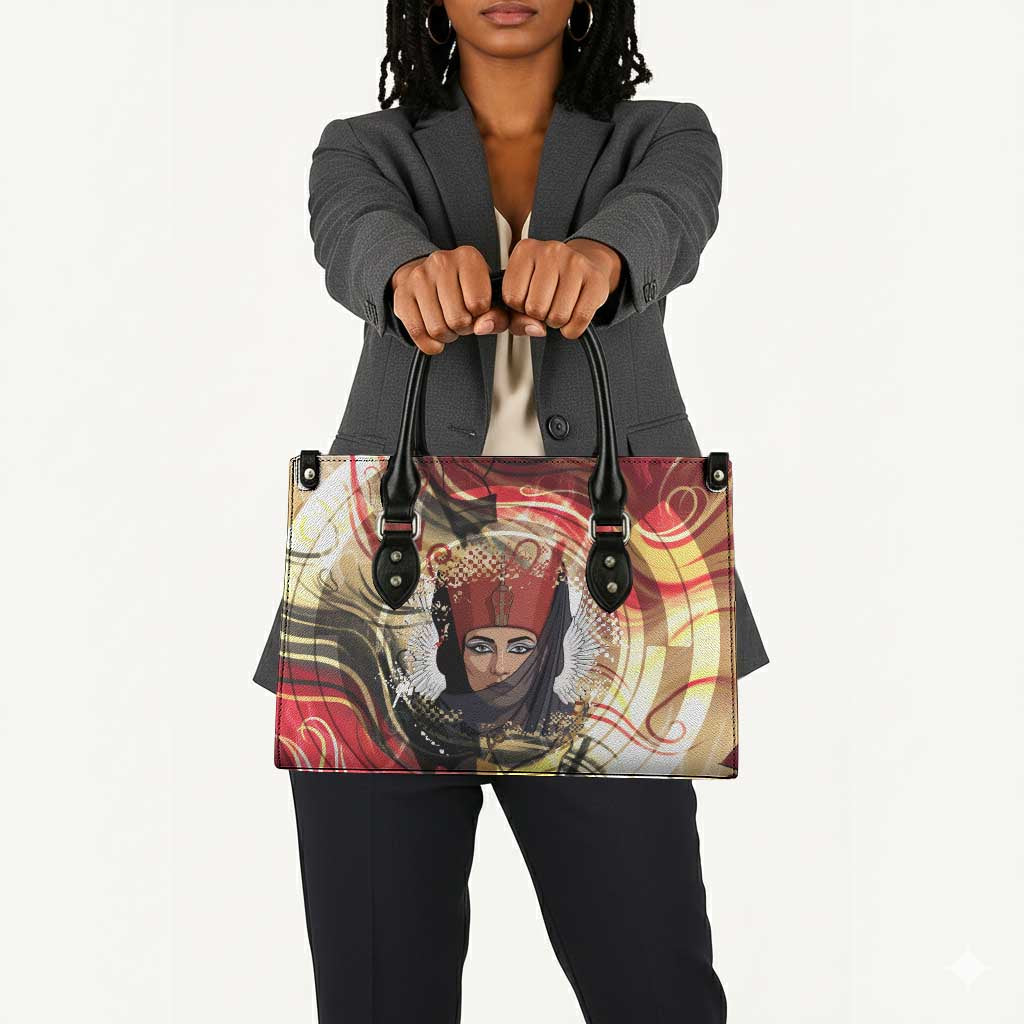 Amunet Leather Bag with Egyptian Queen Portrait Ancient Mythology