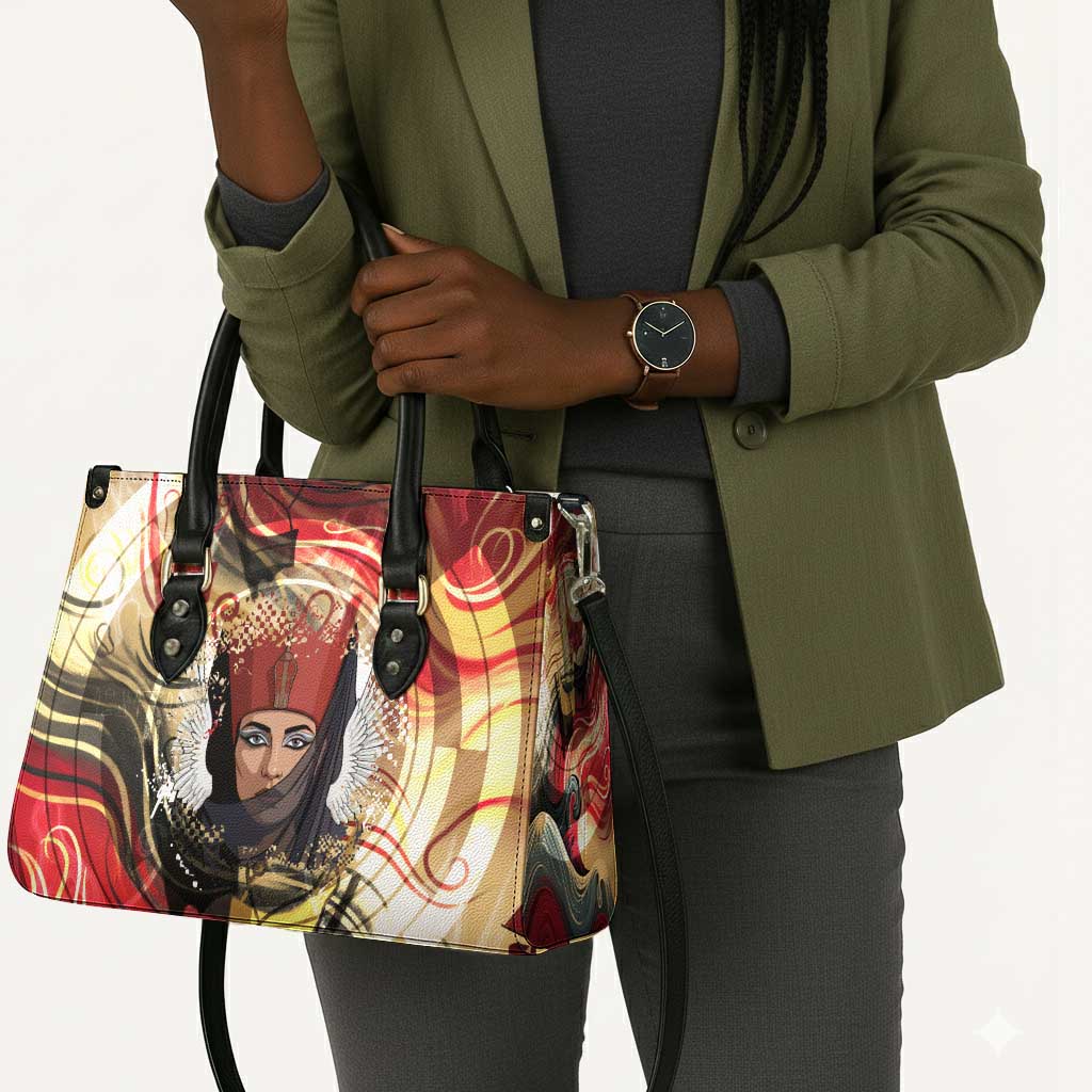 Amunet Leather Bag with Egyptian Queen Portrait Ancient Mythology