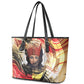 Amunet Leather Tote Bag with Egyptian Queen Portrait Ancient Mythology
