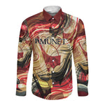 Amunet Long Sleeve Button Shirt with Egyptian Queen Portrait Ancient Mythology