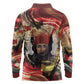 Amunet Long Sleeve Polo Shirt with Egyptian Queen Portrait Ancient Mythology