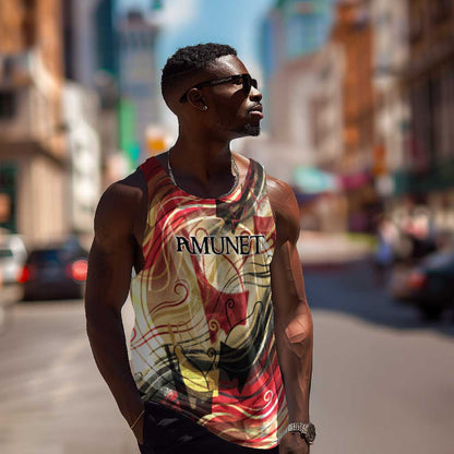 Amunet Men Tank Top with Egyptian Queen Portrait Ancient Mythology