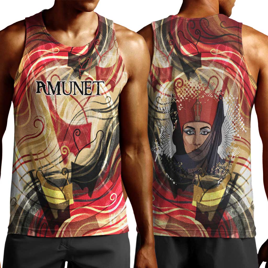 Amunet Men Tank Top with Egyptian Queen Portrait Ancient Mythology