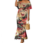 Amunet Mermaid Dress with Egyptian Queen Portrait Ancient Mythology
