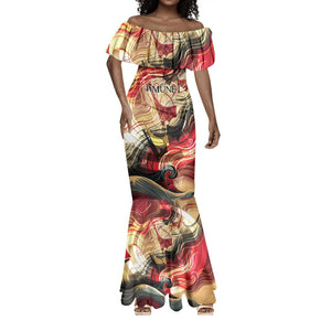Amunet Mermaid Dress with Egyptian Queen Portrait Ancient Mythology