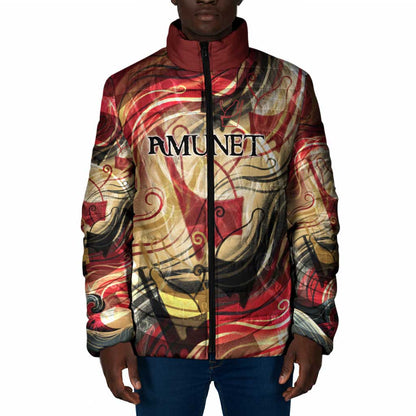 Amunet Padded Jacket with Egyptian Queen Portrait Ancient Mythology