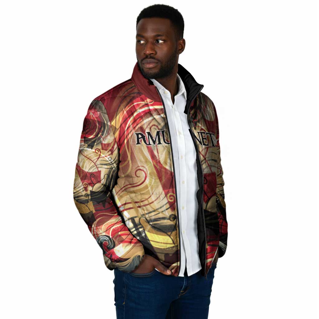 Amunet Padded Jacket with Egyptian Queen Portrait Ancient Mythology