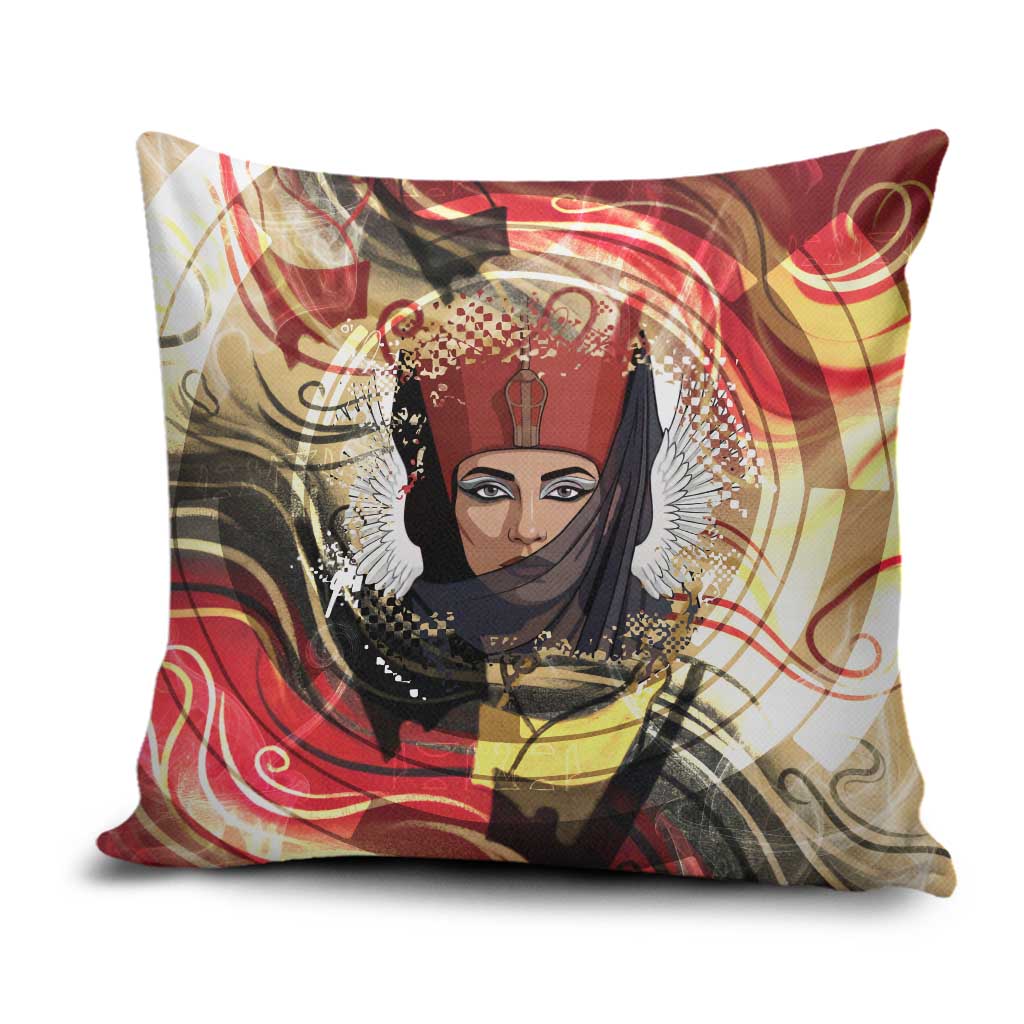 Amunet Pillow Cover with Egyptian Queen Portrait Ancient Mythology