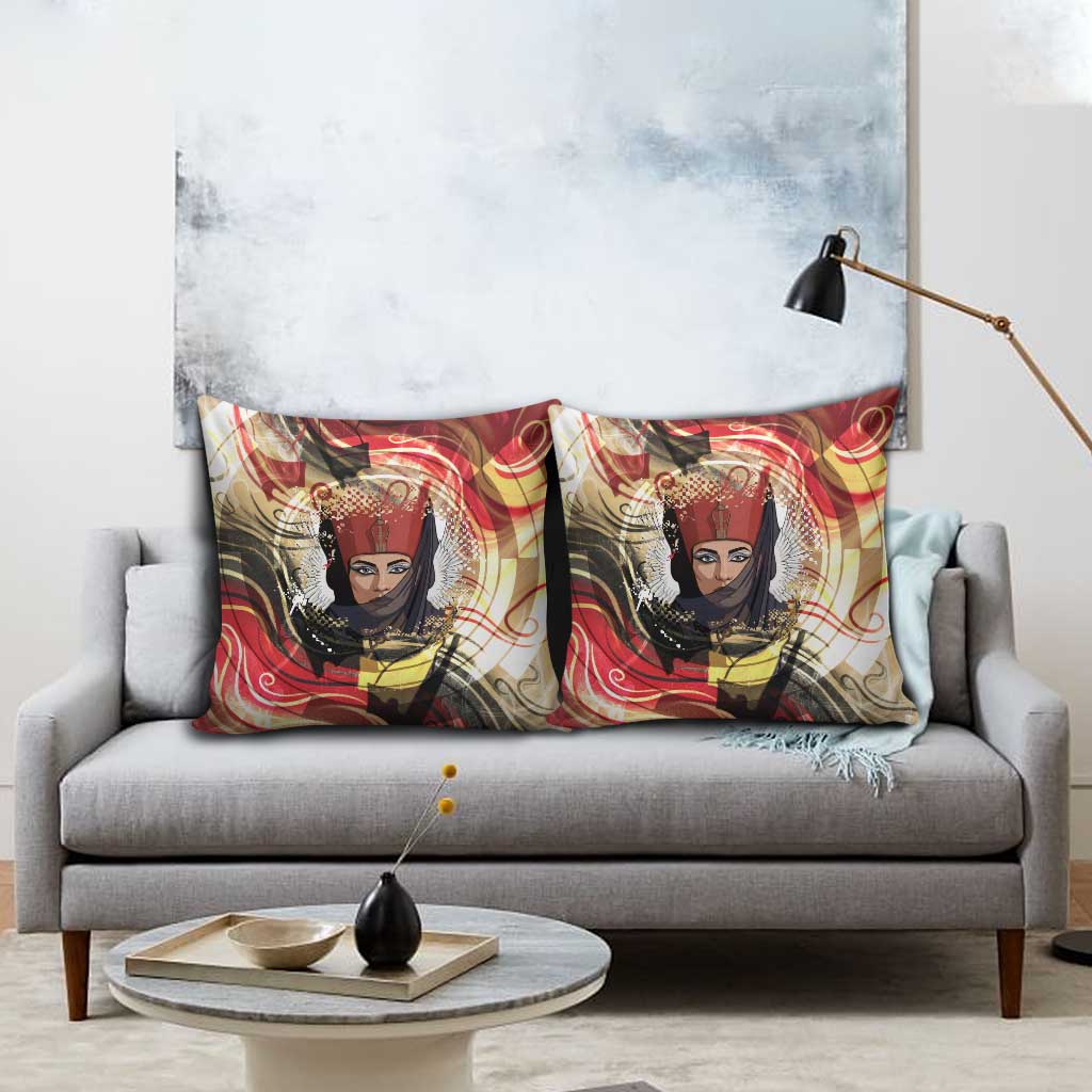 Amunet Pillow Cover with Egyptian Queen Portrait Ancient Mythology