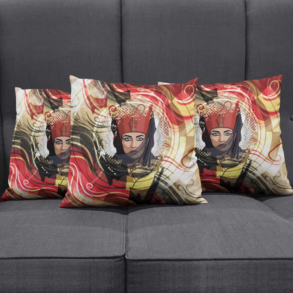 Amunet Pillow Cover with Egyptian Queen Portrait Ancient Mythology