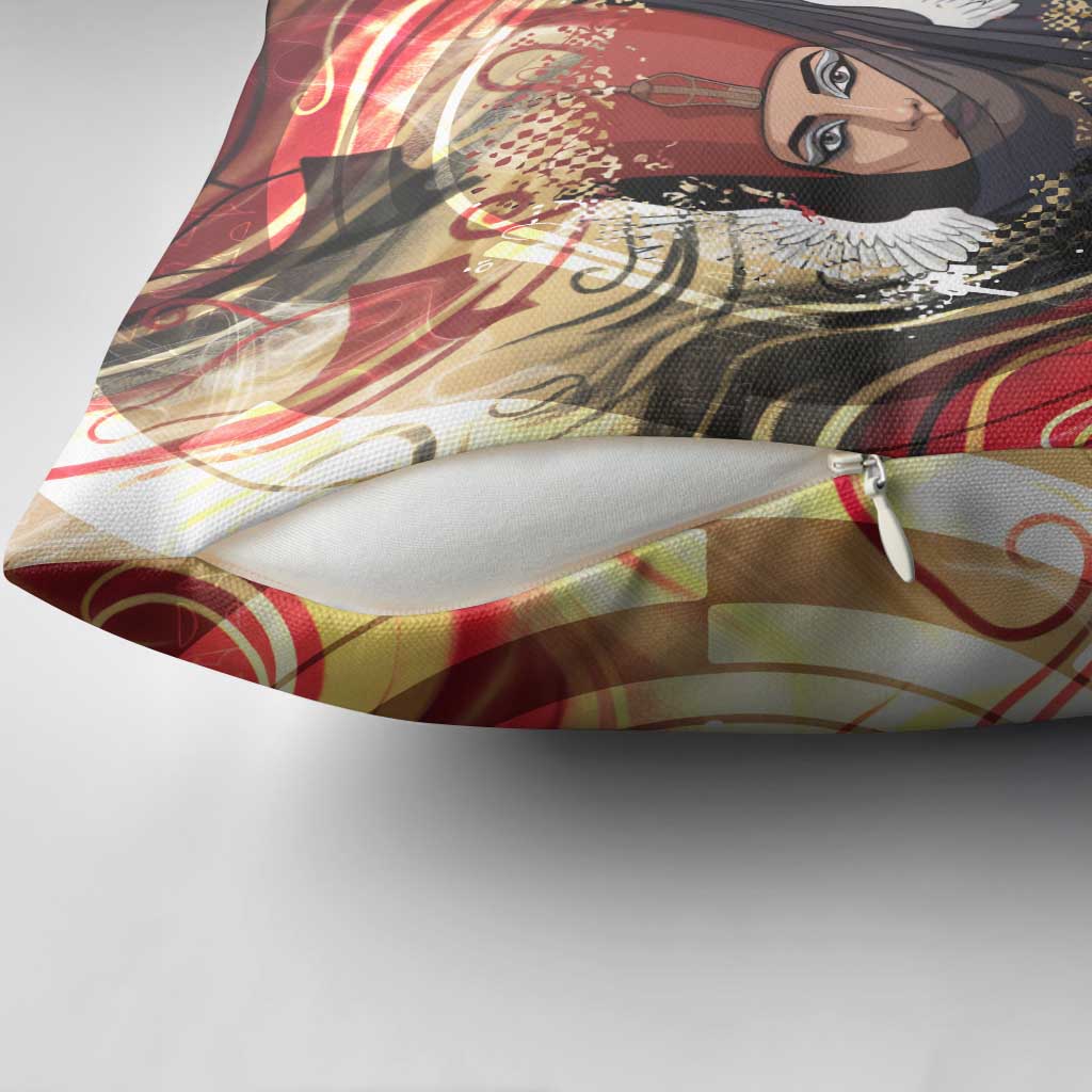 Amunet Pillow Cover with Egyptian Queen Portrait Ancient Mythology