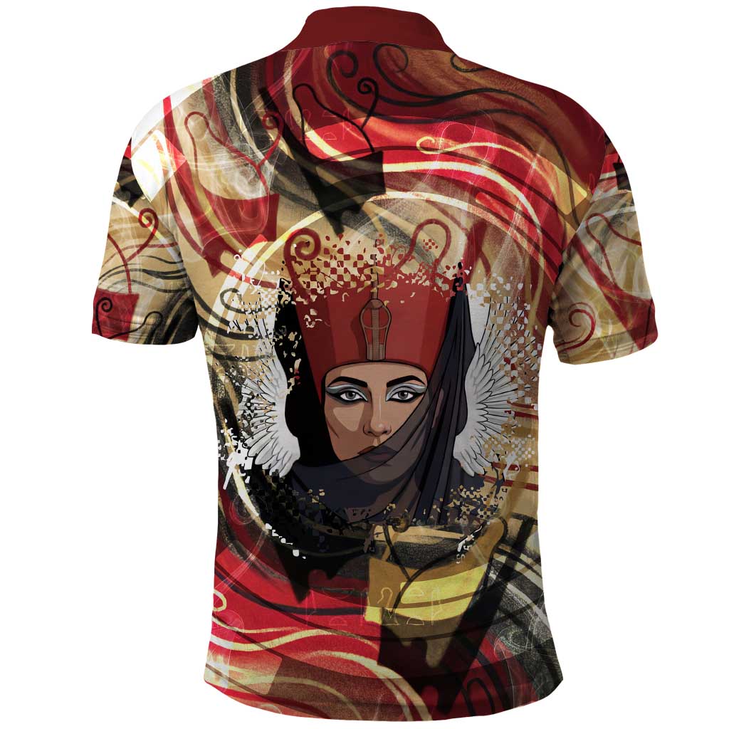 Amunet Polo Shirt with Egyptian Queen Portrait Ancient Mythology